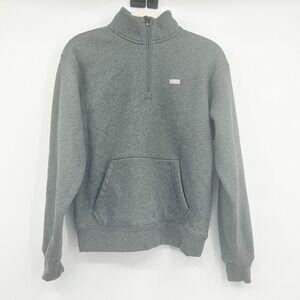 FIGS Mens Off-Shift Quarter Zip Grey Fleece Pullover Sweatshirt Size XS